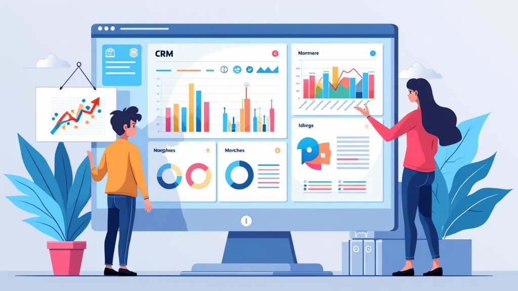Interactive CRM dashboard with charts and data visualizations