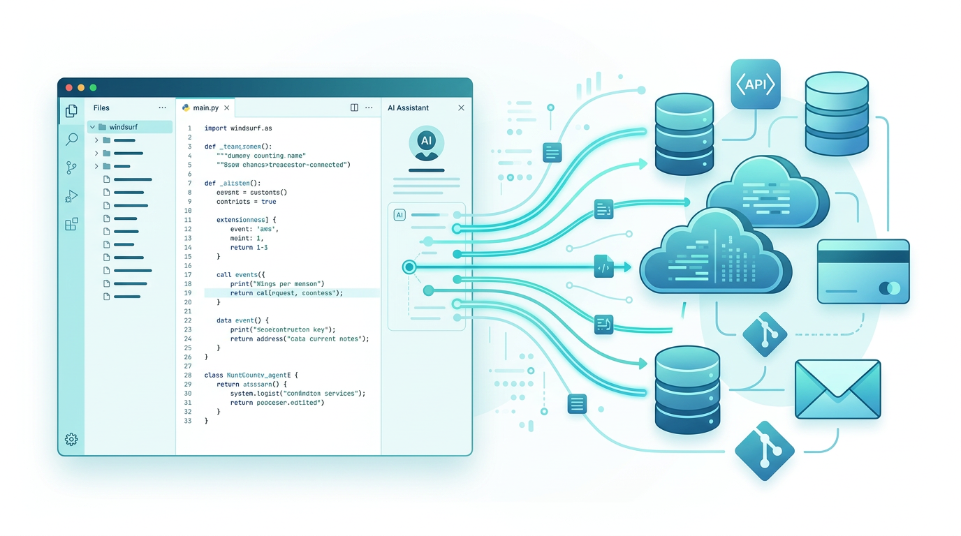 Developer with AI agent connecting to production services